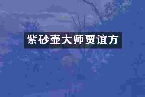 紫砂壶大师贾谊方