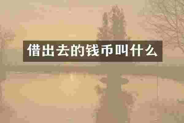 借出去的钱币叫什么