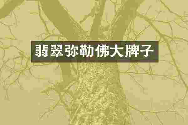 翡翠弥勒佛大牌子