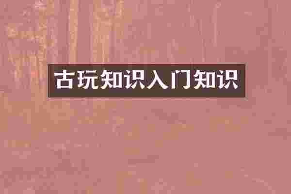 古玩知识入门知识