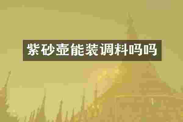 紫砂壶能装调料吗吗