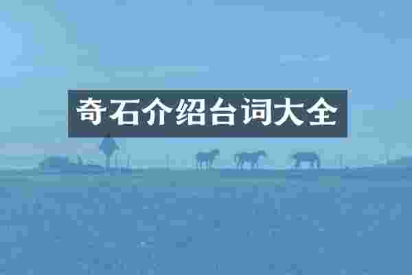 奇石介绍台词大全