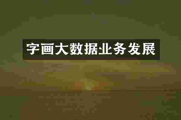 字画大数据业务发展