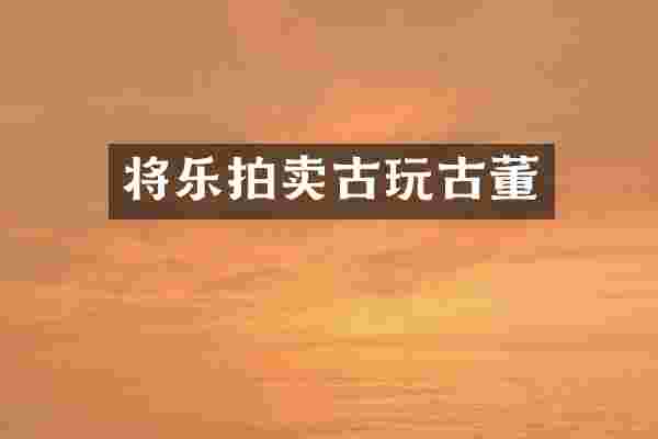 将乐拍卖古玩古董