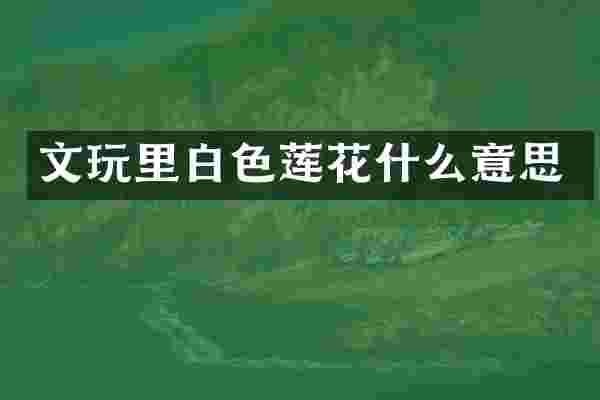 文玩里白色莲花什么意思