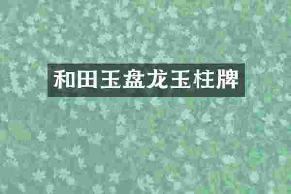 和田玉盘龙玉柱牌