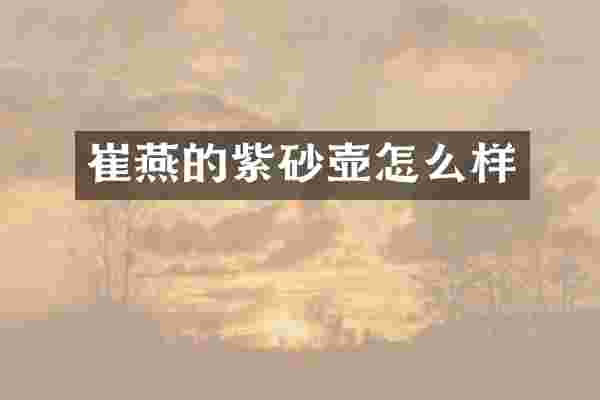 崔燕的紫砂壶怎么样