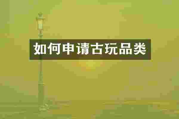 如何申请古玩品类