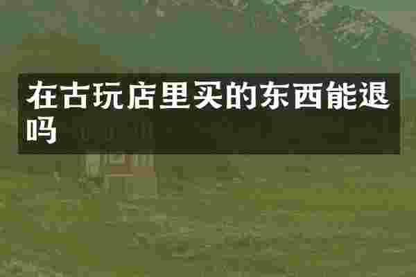 在古玩店里买的东西能退吗