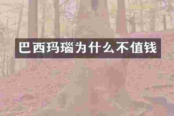 巴西玛瑙为什么不值钱