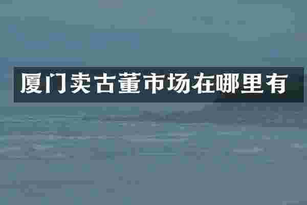 厦门卖古董市场在哪里有