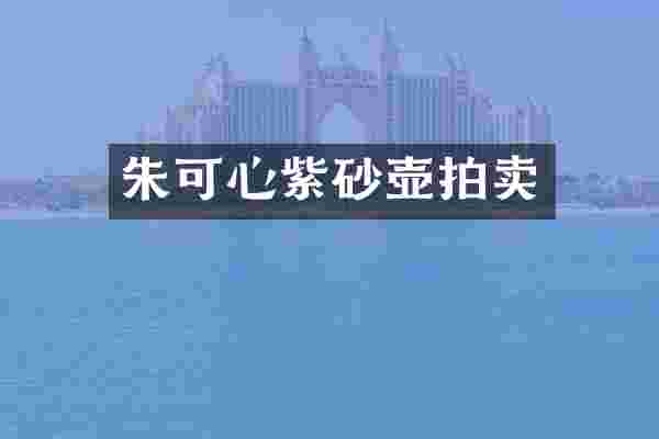 朱可心紫砂壶拍卖