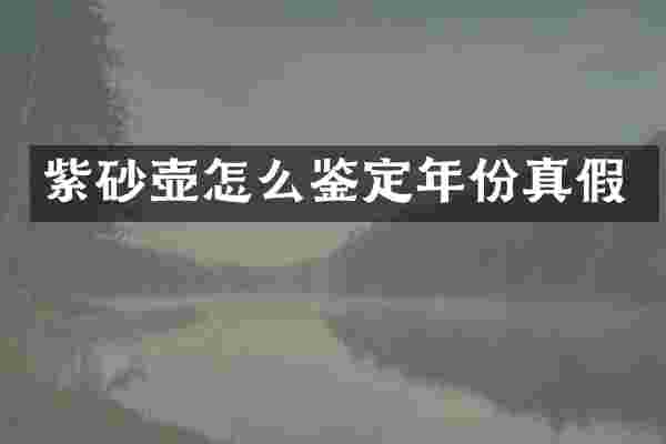 紫砂壶怎么鉴定年份真假