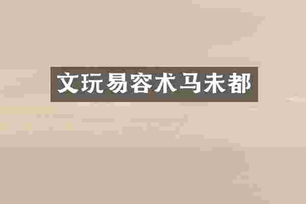 文玩易容术马未都