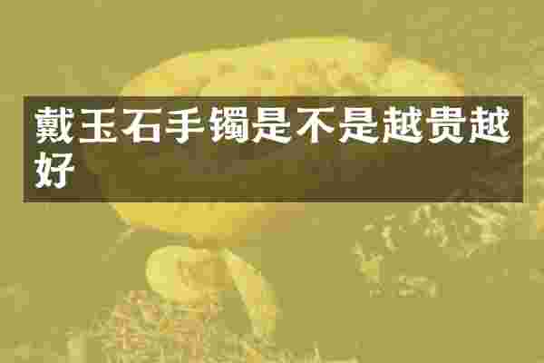 戴玉石手镯是不是越贵越好