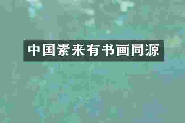 中国素来有书画同源