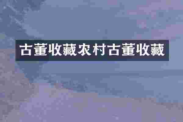 古董收藏农村古董收藏