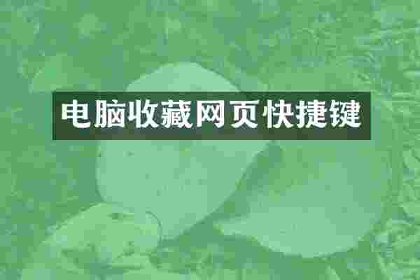 电脑收藏网页快捷键