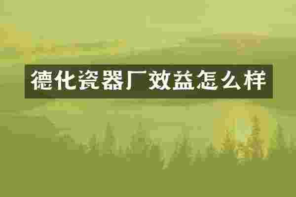 德化瓷器厂效益怎么样