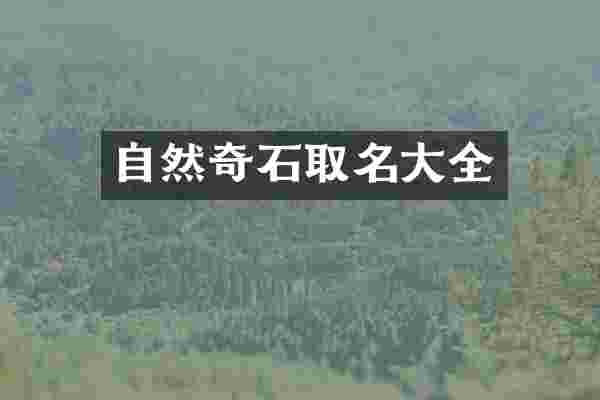 自然奇石取名大全