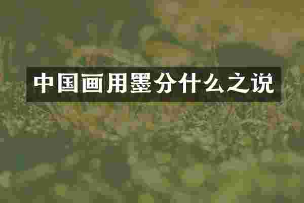中国画用墨分什么之说