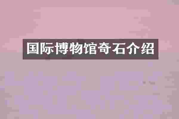 国际博物馆奇石介绍