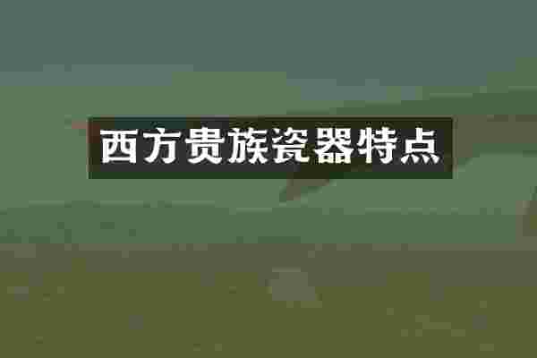 西方贵族瓷器特点