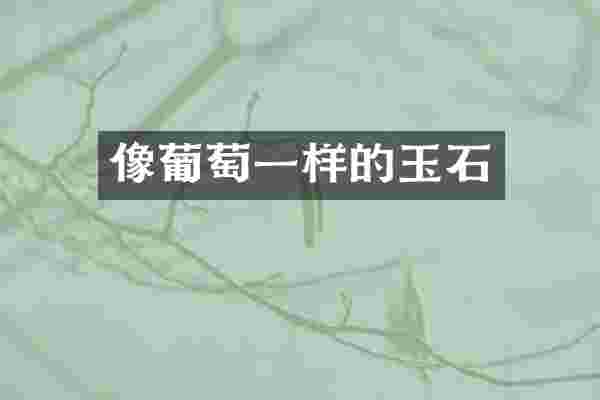 像葡萄一样的玉石