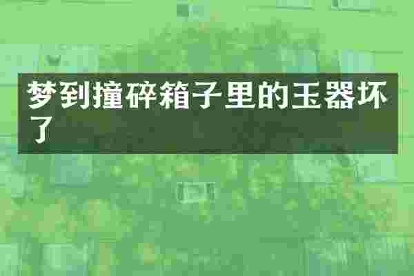 梦到撞碎箱子里的玉器坏了