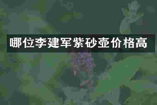 哪位李建军紫砂壶价格高