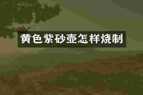 黄色紫砂壶怎样烧制