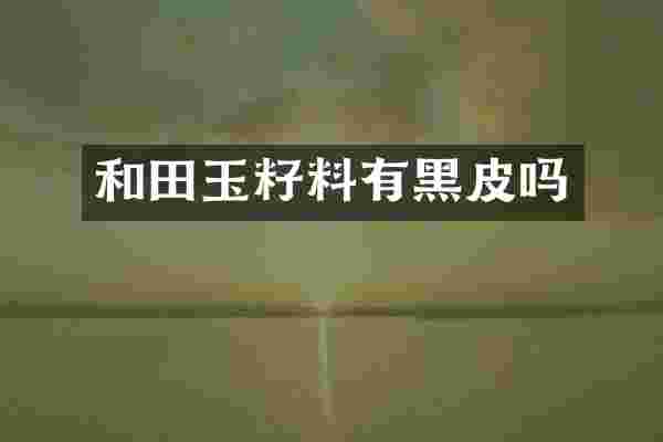 和田玉籽料有黑皮吗