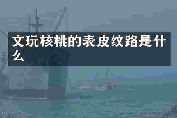 文玩核桃的表皮纹路是什么