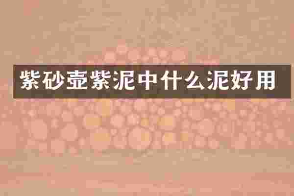 紫砂壶紫泥中什么泥好用