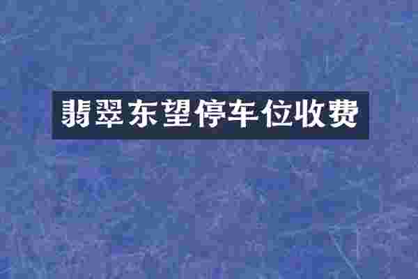 翡翠东望停车位收费