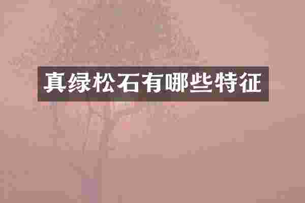 真绿松石有哪些特征