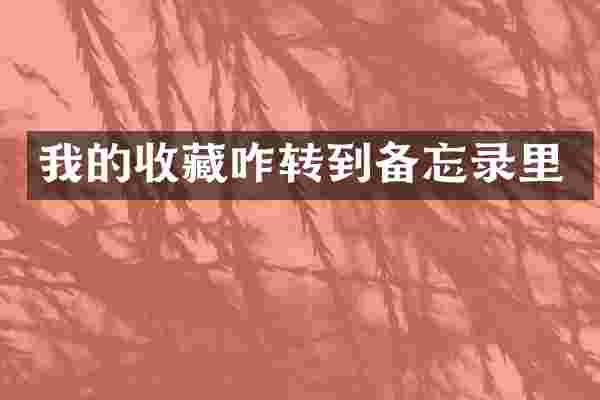 我的收藏咋转到备忘录里