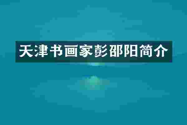 天津书画家彭邵阳简介