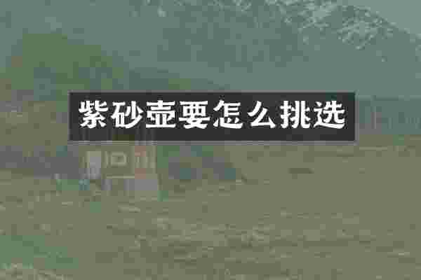 紫砂壶要怎么挑选