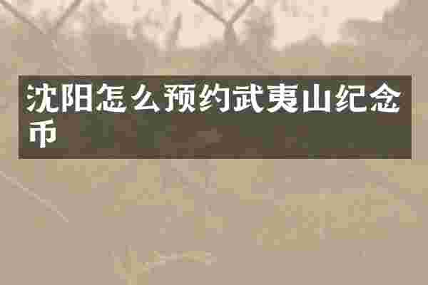 沈阳怎么预约武夷山纪念币