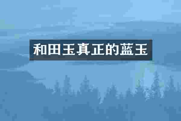 和田玉真正的蓝玉