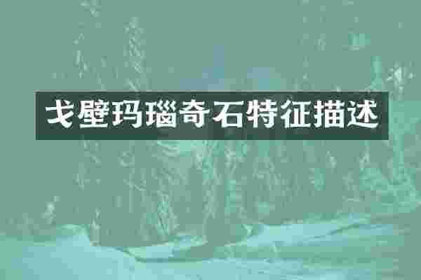 戈壁玛瑙奇石特征描述