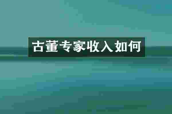 古董专家收入如何