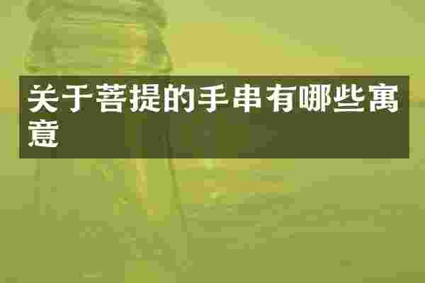 关于菩提的手串有哪些寓意
