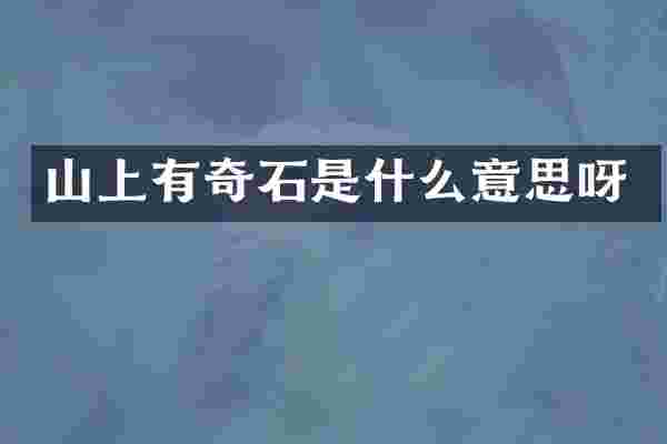 山上有奇石是什么意思呀
