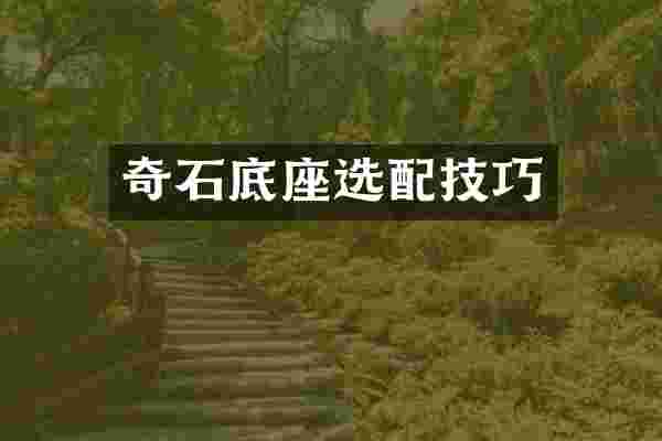 奇石底座选配技巧