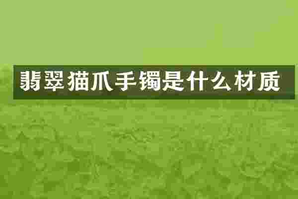 翡翠猫爪手镯是什么材质