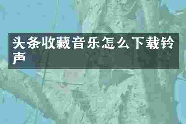 头条收藏音乐怎么下载铃声