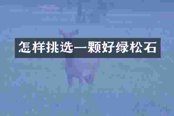 怎样挑选一颗好绿松石