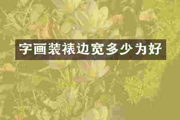 字画装裱边宽多少为好